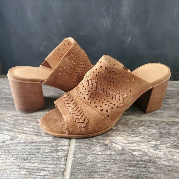 NEW Caslon Cognac Suede Maggie Slide Sandal - Picture 2 of 6